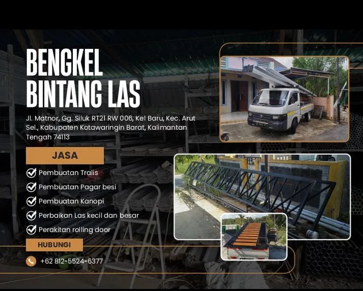 Bengkel Bintang Las Pangkalan Bun - Jasa Pembuatan Tralis, Pagar Besi dan Kanopi Berkualitas
